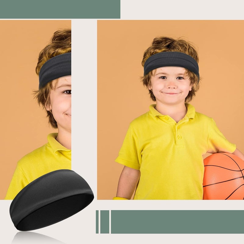 Civaner 4 Pcs Boys Headbands Athletic Sweatbands Kids Sports Wicking Breathable Headbands Elastic for Girls Boys Football - Image 5